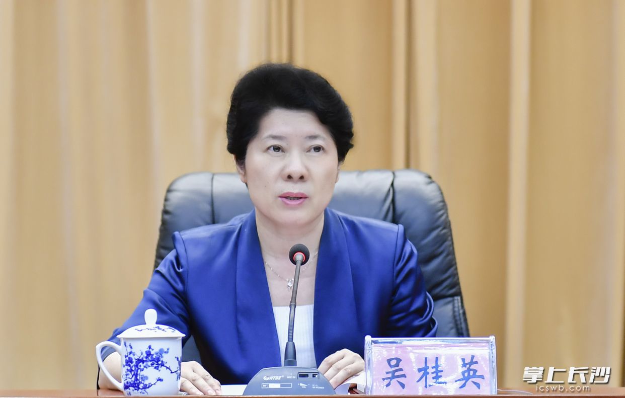 省委常委,、市委書記吳桂英講話。長沙晚報全媒體記者 余劭劼 攝