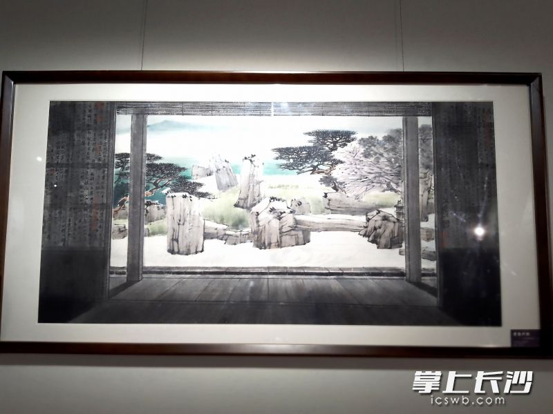 現(xiàn)場展出的均是津湘兩地國畫大師的精品力作,。長沙晚報全媒體記者 王斌 攝