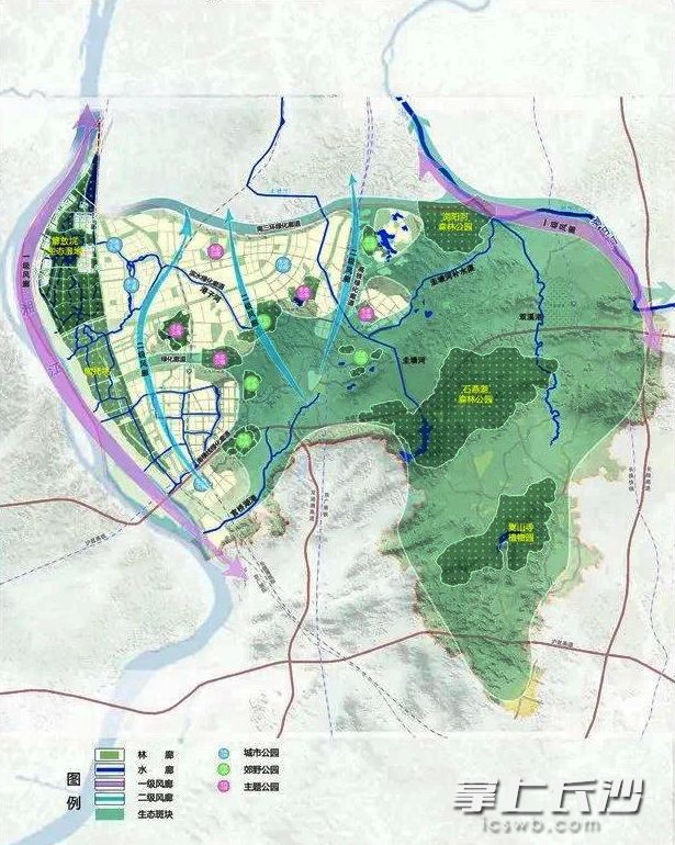 長沙南部片區(qū)生態(tài)空間布局圖,。資料圖片