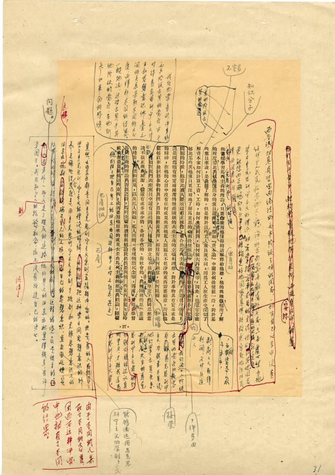 1961年劉少奇對《論共產(chǎn)黨員的修養(yǎng)》（重印清樣）的修改稿手跡（局部）,，一級文物,。