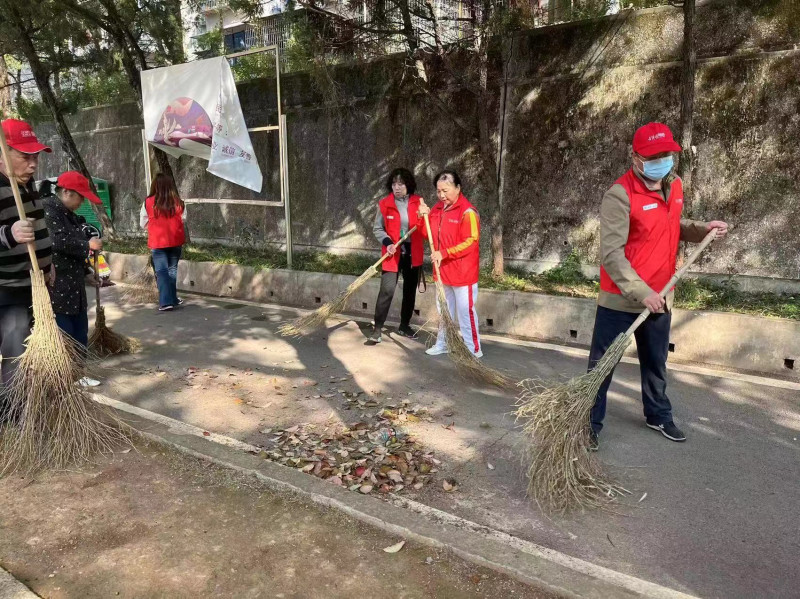 各區(qū)縣（市）的志愿者積極參與愛(ài)國(guó)衛(wèi)生大掃除。
