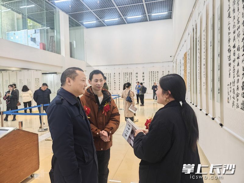 李牧書法作品展在長沙開幕,。均為主辦方供圖