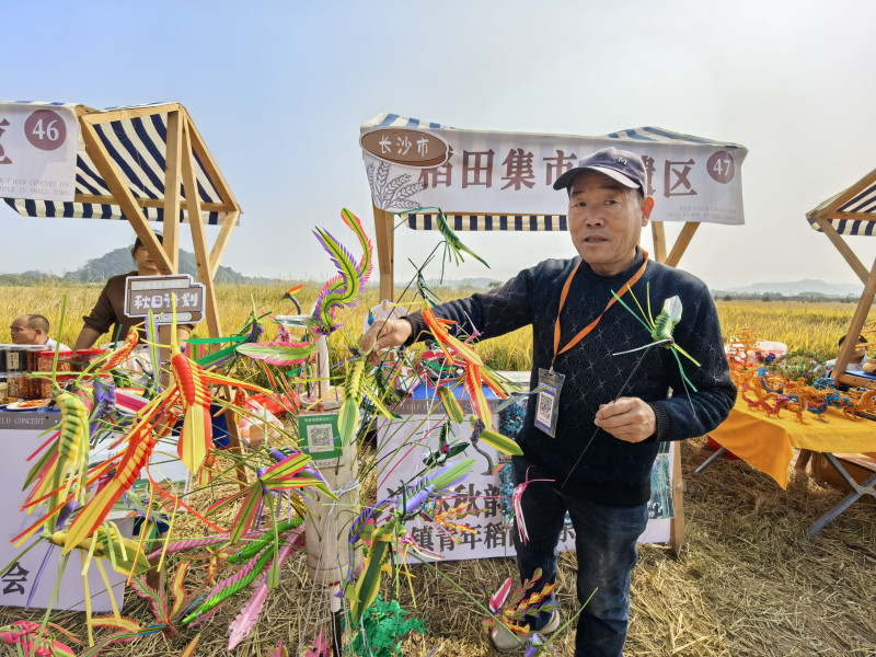 72歲的棕編非遺傳承人蘇懷世通過打扣,、穿刺,、縫合等方法，各式各樣的飛禽走獸,、花鳥蟲魚從指尖誕生,。長沙晚報全媒體記者 張禹 攝