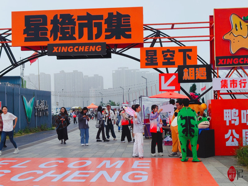 11月16日，開福區(qū)月湖街道鴨子鋪社區(qū)在馬欄山鴨嘴公園開啟社區(qū)城市美育節(jié)公益親子集市,。李卓 攝