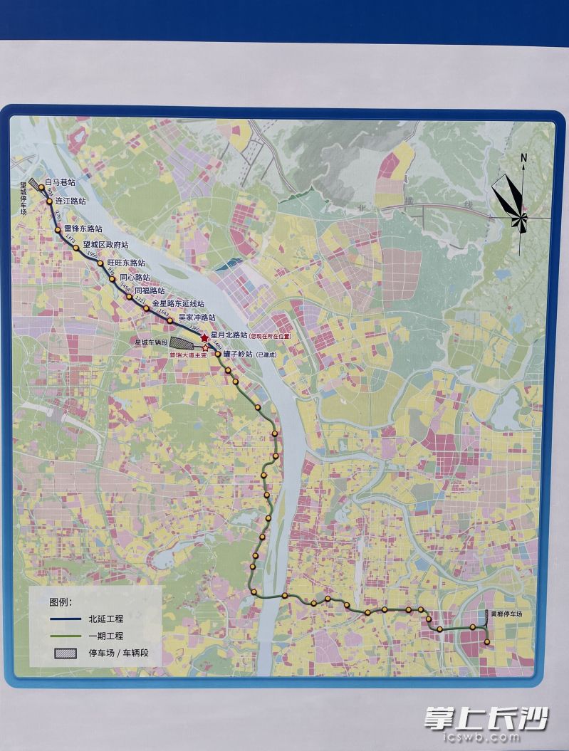 4號(hào)線北延工程示意圖,。長沙晚報(bào)全媒體記者 吳鑫礬 攝