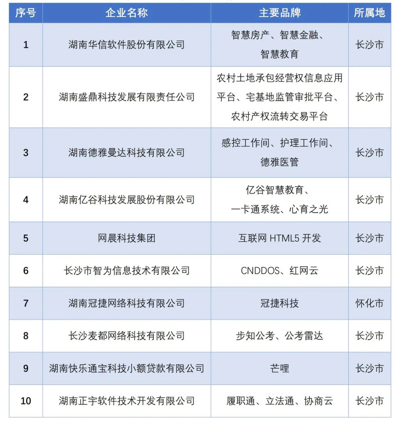 2024年湖南省互聯(lián)網(wǎng)創(chuàng)新型企業(yè)10強榜單