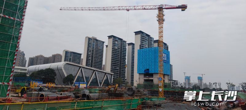 項目現場有序作業(yè)中,。長沙晚報通訊員 譚園 攝