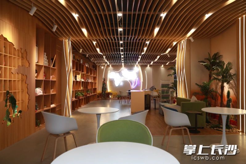 中非經(jīng)貿(mào)總部大廈內(nèi)部展示區(qū),。長(zhǎng)沙晚報(bào)通訊員 譚園 攝